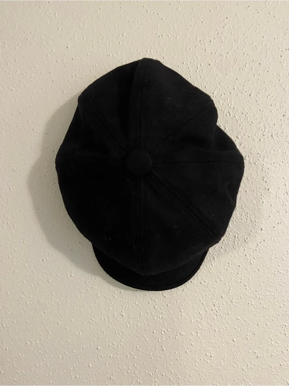 Black Wool Newsboy Cap